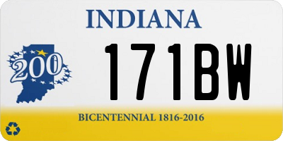 IN license plate 171BW