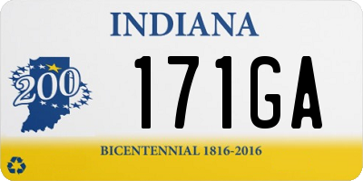 IN license plate 171GA