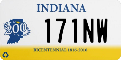 IN license plate 171NW