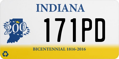 IN license plate 171PD