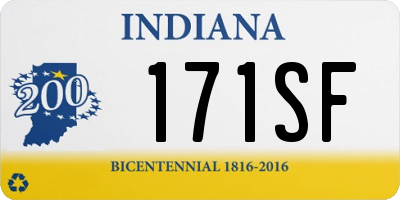 IN license plate 171SF