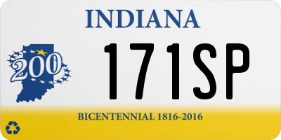 IN license plate 171SP