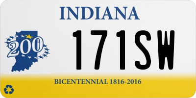 IN license plate 171SW