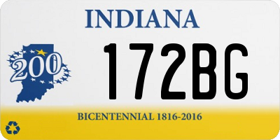 IN license plate 172BG
