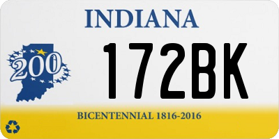 IN license plate 172BK