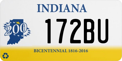 IN license plate 172BU
