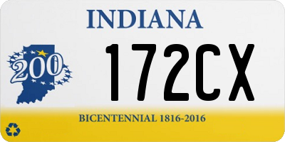 IN license plate 172CX