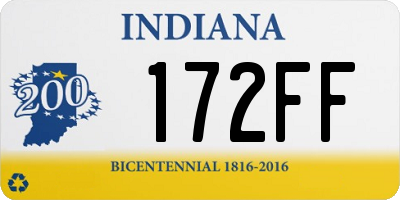 IN license plate 172FF