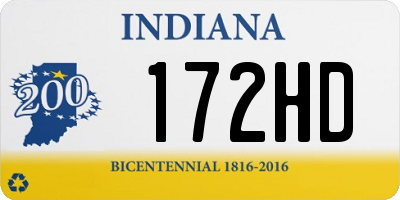 IN license plate 172HD