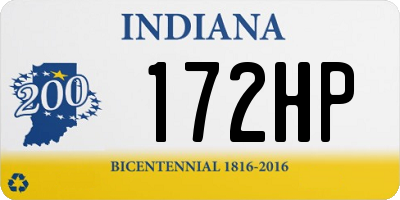 IN license plate 172HP