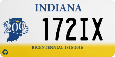 IN license plate 172IX