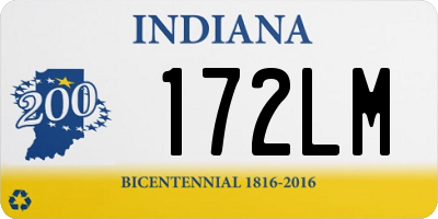 IN license plate 172LM