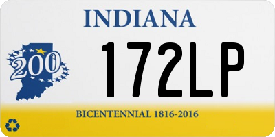 IN license plate 172LP