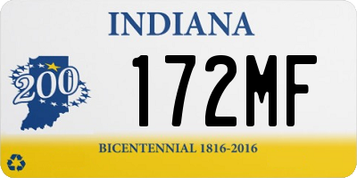 IN license plate 172MF