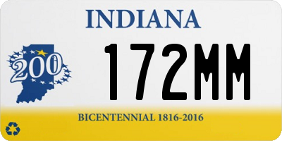 IN license plate 172MM