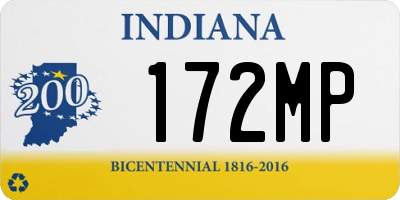 IN license plate 172MP