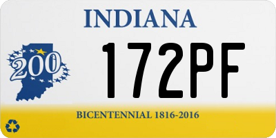 IN license plate 172PF