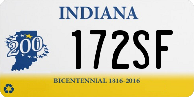 IN license plate 172SF