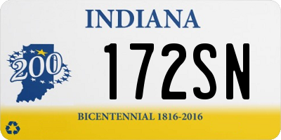 IN license plate 172SN