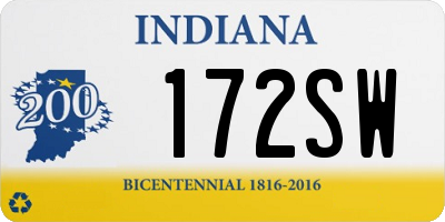 IN license plate 172SW