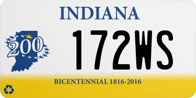 IN license plate 172WS