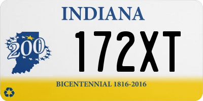 IN license plate 172XT