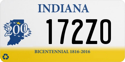 IN license plate 172ZO