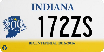 IN license plate 172ZS