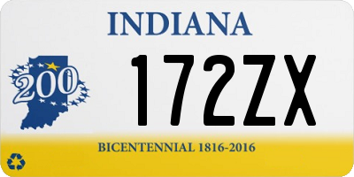 IN license plate 172ZX