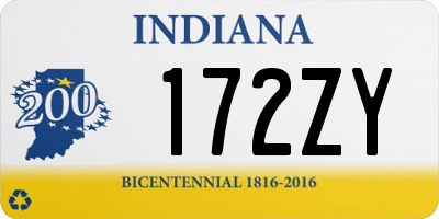 IN license plate 172ZY