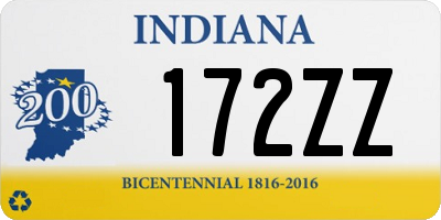 IN license plate 172ZZ