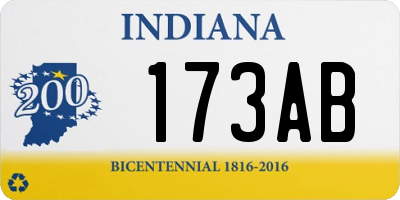 IN license plate 173AB