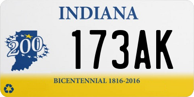 IN license plate 173AK