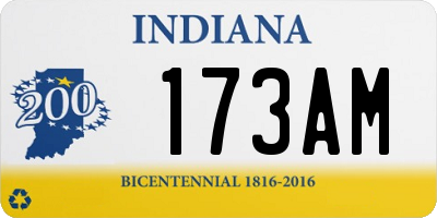 IN license plate 173AM