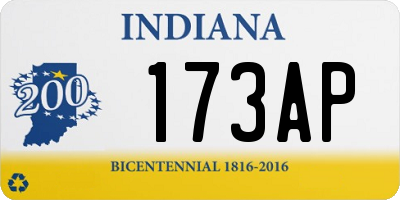 IN license plate 173AP