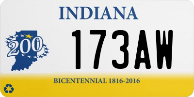 IN license plate 173AW