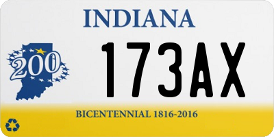 IN license plate 173AX