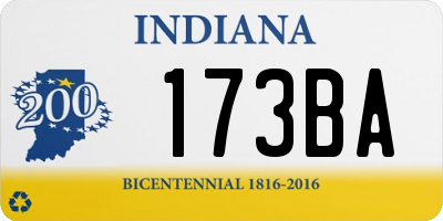 IN license plate 173BA