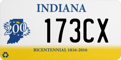 IN license plate 173CX