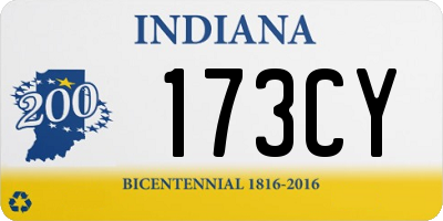 IN license plate 173CY