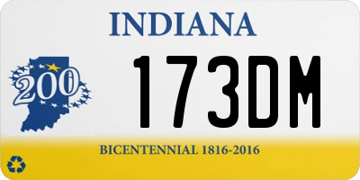 IN license plate 173DM