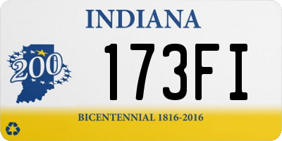 IN license plate 173FI