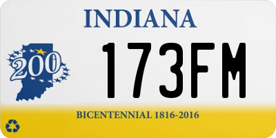 IN license plate 173FM