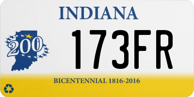 IN license plate 173FR