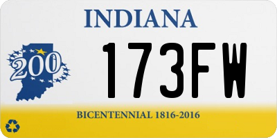 IN license plate 173FW