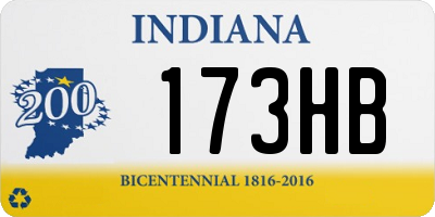 IN license plate 173HB