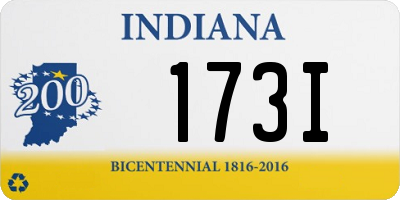 IN license plate 173I
