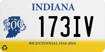 IN license plate 173IV
