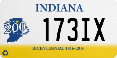 IN license plate 173IX