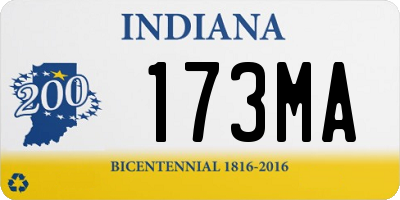 IN license plate 173MA